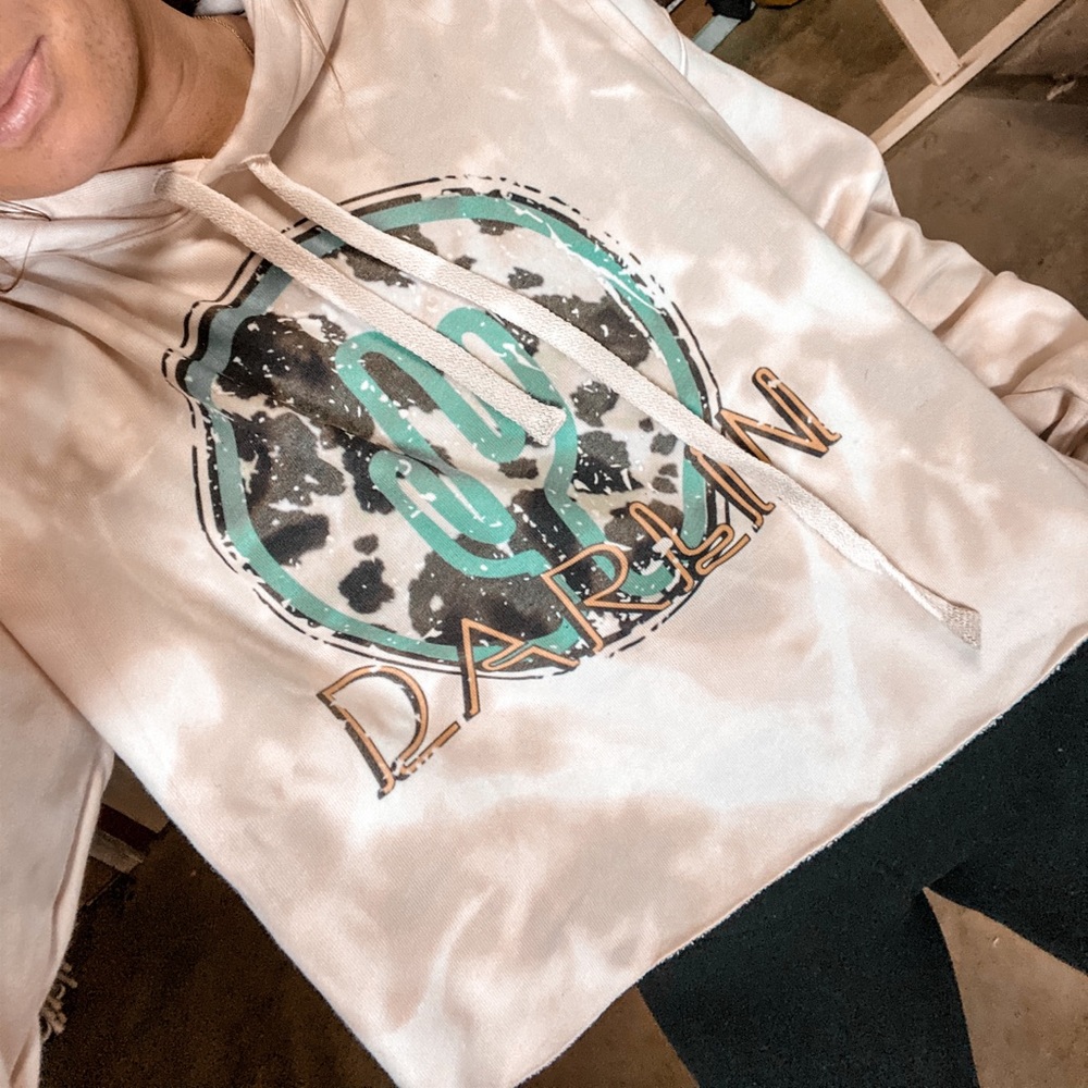 Cropped oversized bleached hoodie